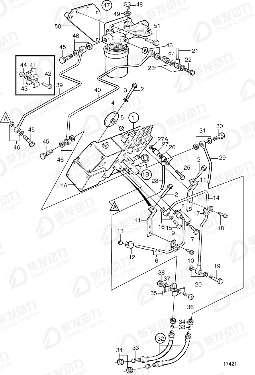 VOLVO Injection pump 3803751 Drawing